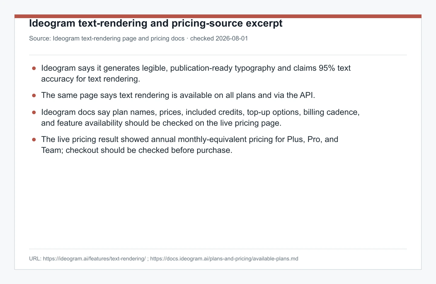 Official Ideogram text rendering page claiming 95 percent text accuracy for legible typography