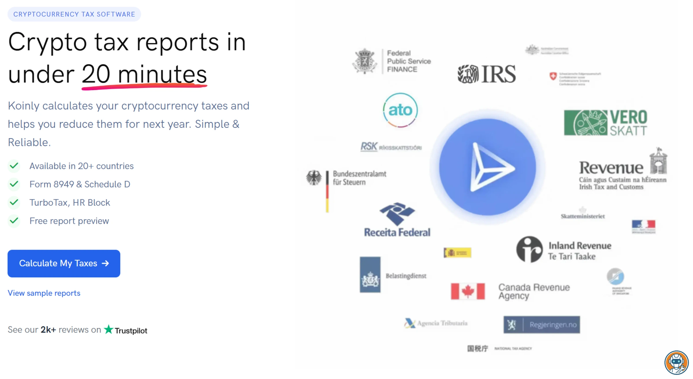 Crypto tax software dashboard showing portfolio gains and losses summary