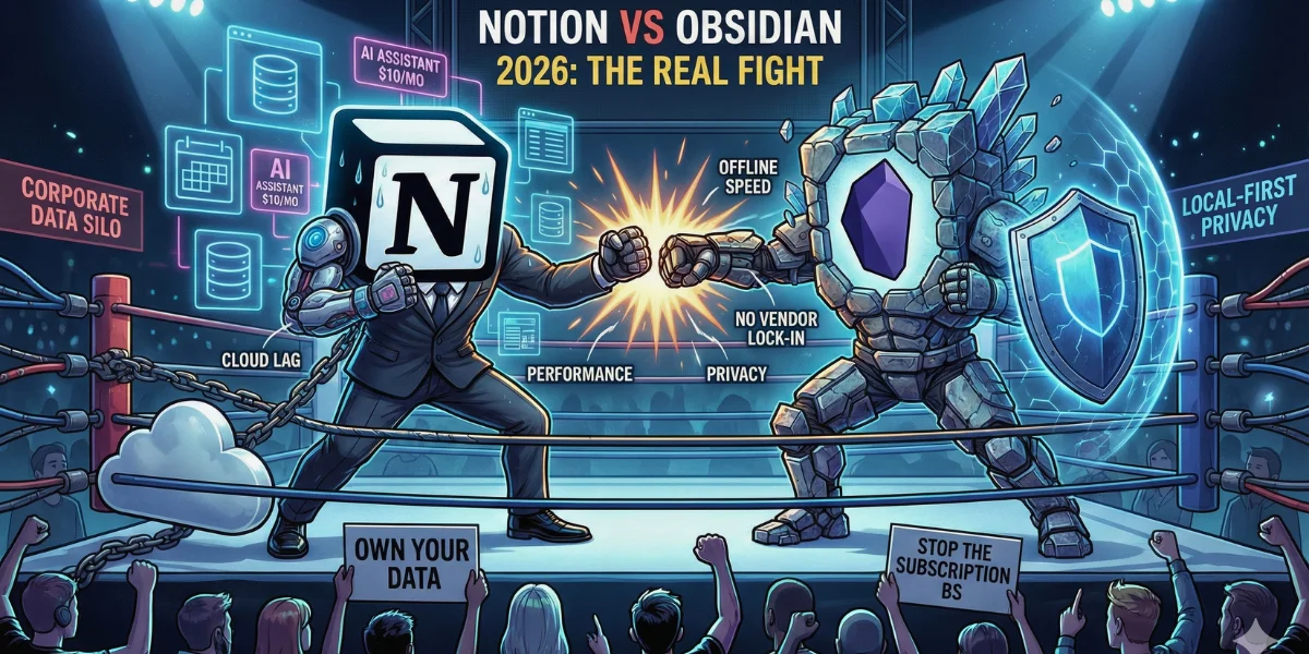 Notion vs Obsidian 2026: Performance, Privacy & the Pricing BS Nobody Mentions