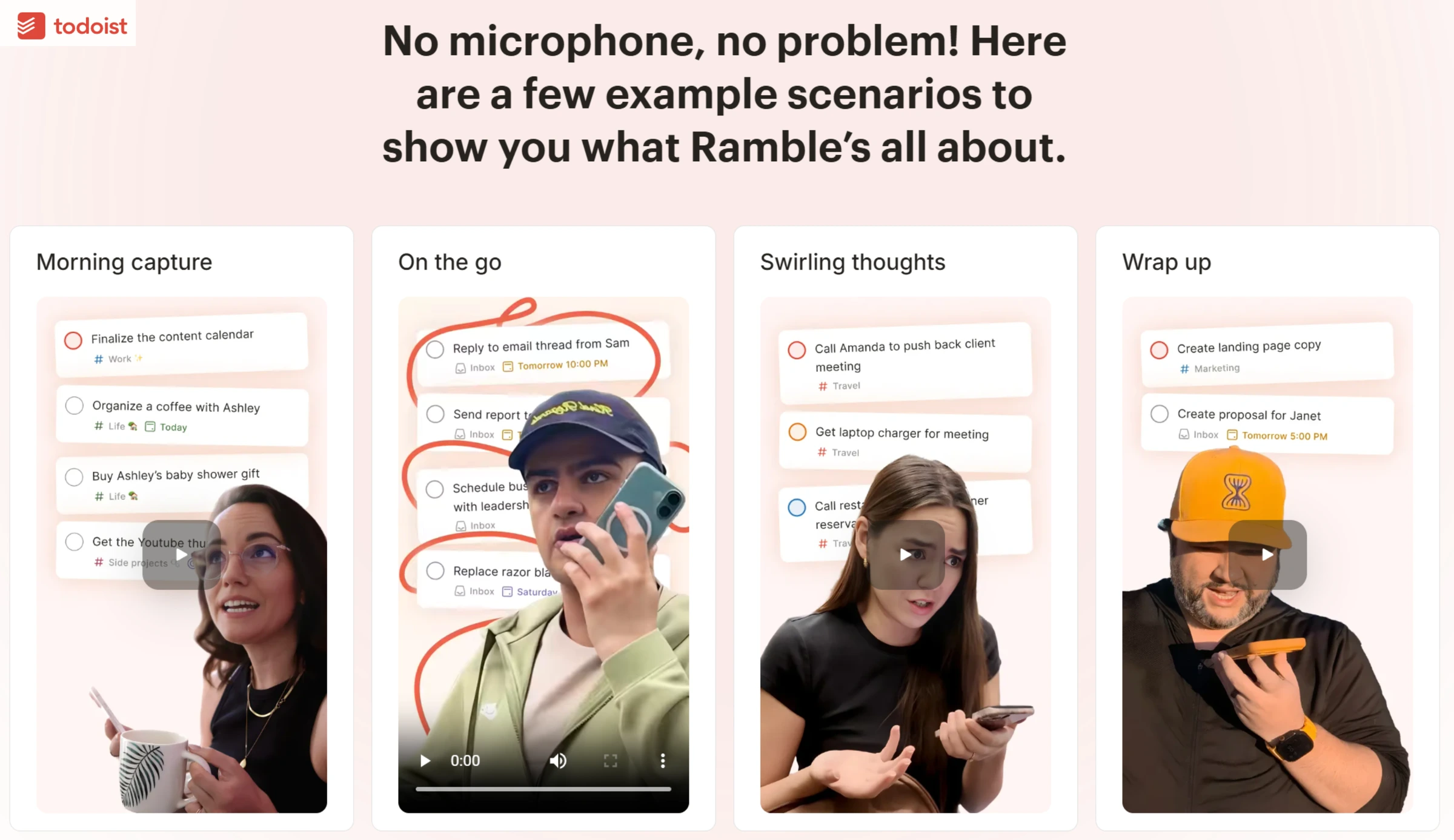Todoist Ramble AI voice-to-task feature